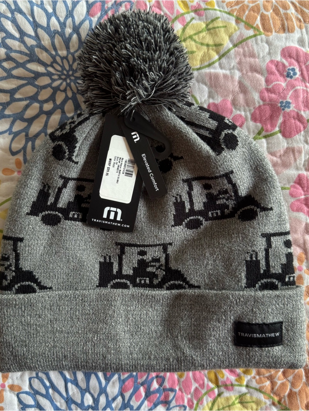 NWT Travis Mathew golf pom beanie